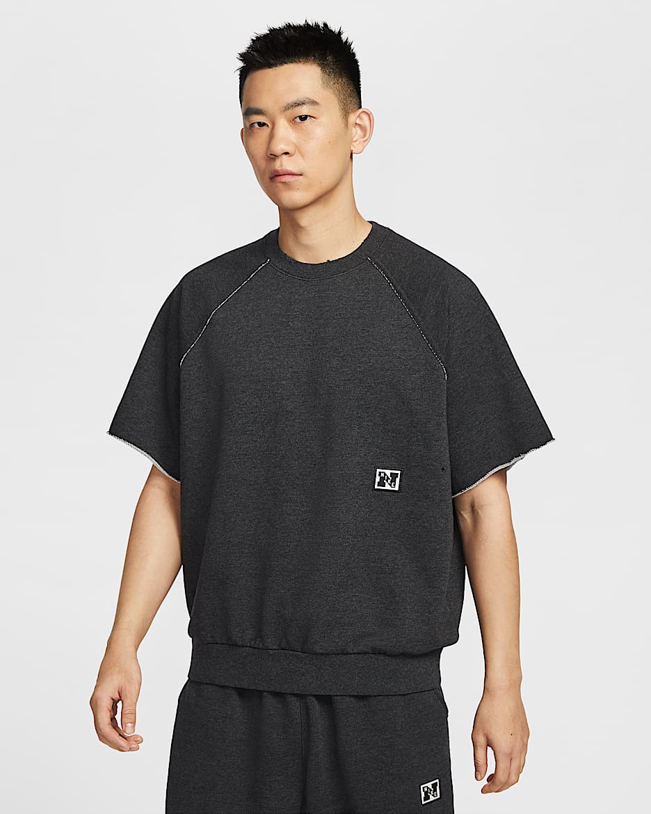 ★★Nike★★ Heritage Dry Fit Fleece Fitness Top M Black Hea Men's Nike Gym Heritage Dri-Fit Fleece Fitness Top